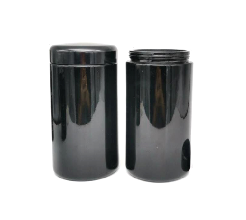 Custom black glass jars suppliers, glass jar with black lid wholesale