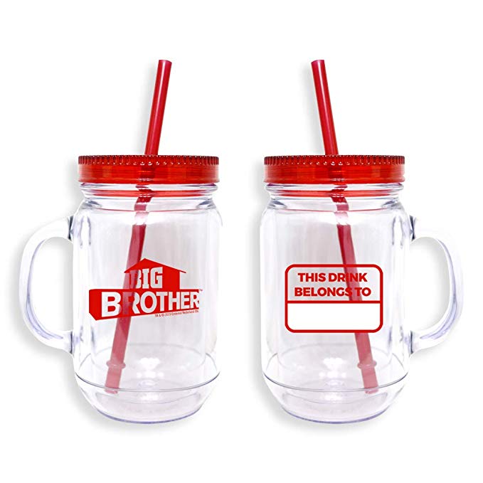 Mason Jar With Lid and Straw