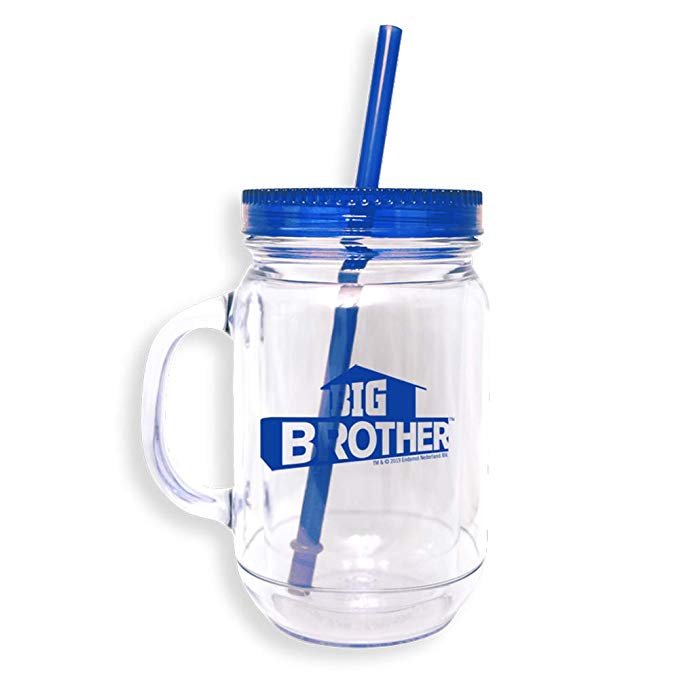 Mason Jar With Lid and Straw