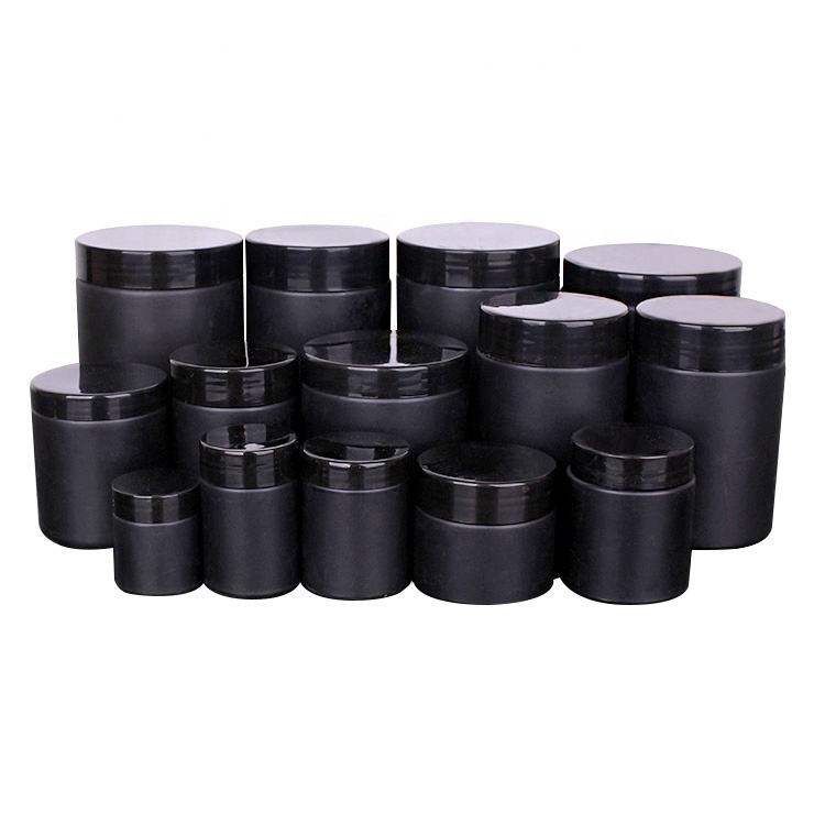 Custom black glass jars suppliers, glass jar with black lid wholesale