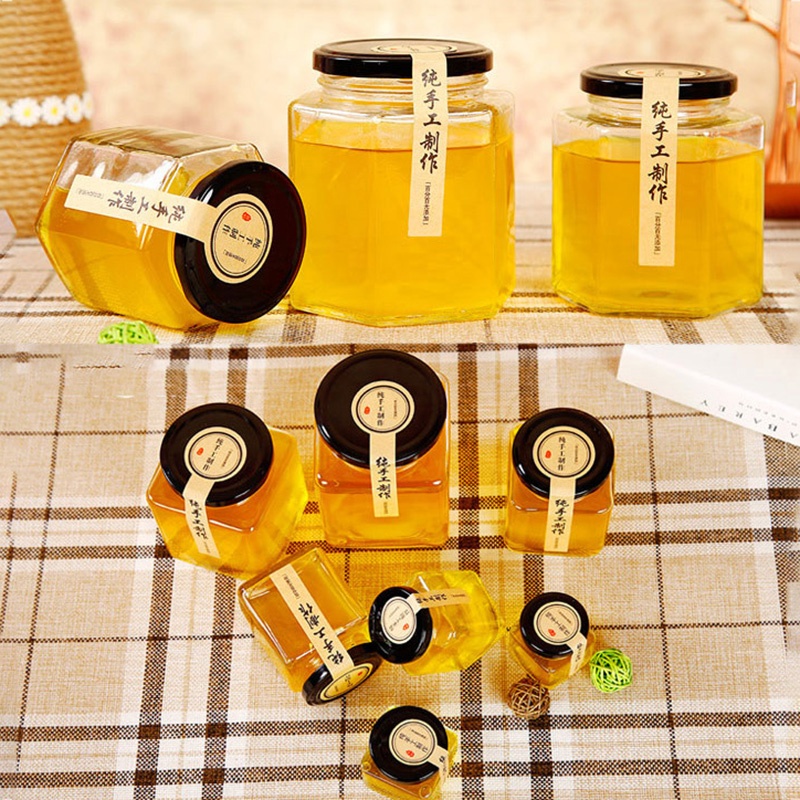 Custom honey jar supplier, wholesale honey glass jars with cheap price