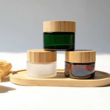 Amber Brown Glass Cosmetic Jar