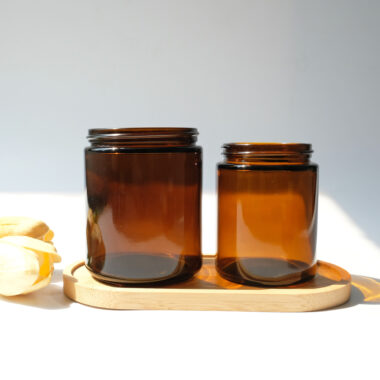 Amber Brown Glass Cosmetic Jar