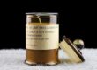 Amber glass candle jar with lid