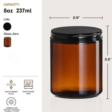 Amber Glass Jar for Cosmetic