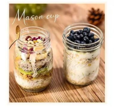 Embossed glass Mason jar