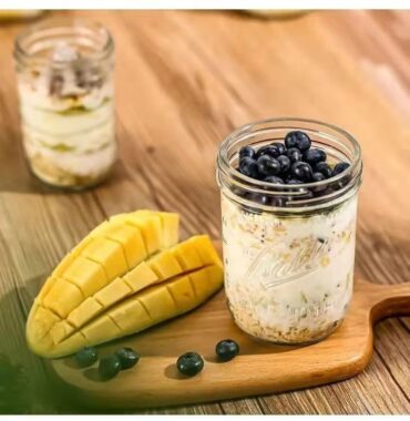 Embossed glass Mason jar
