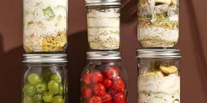 Embossed glass Mason jar