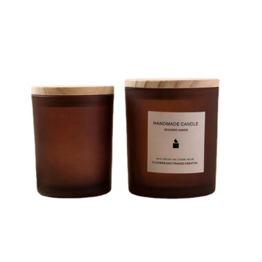 Colored Glass Candle Jar with Lid 
