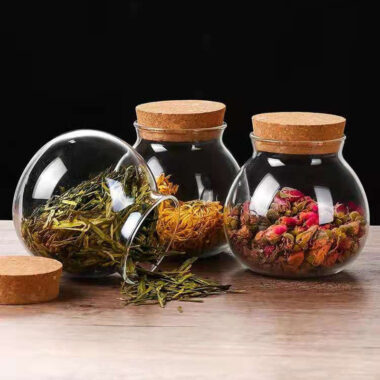 Clear Glass Storage Jar with Cork Lid