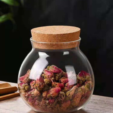 Clear Glass Storage Jar with Cork Lid