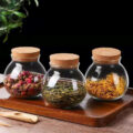 Clear Glass Storage Jar with Cork Lid