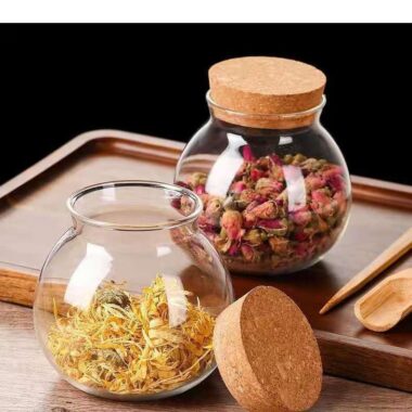 Clear Glass Storage Jar with Cork Lid