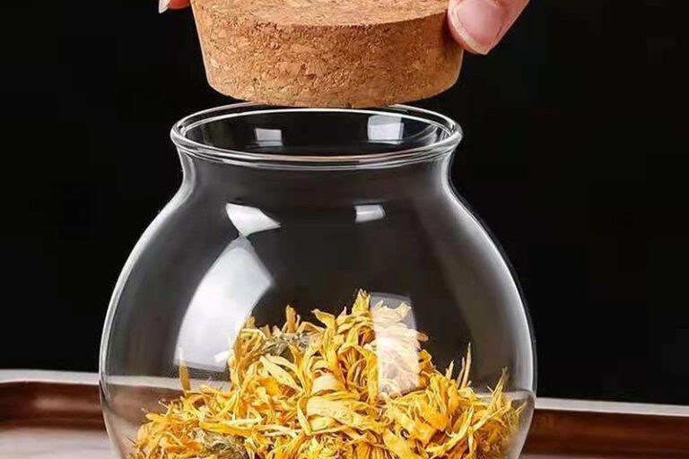 Clear Glass Storage Jar with Cork Lid