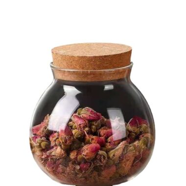 Clear Glass Storage Jar with Cork Lid