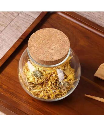 Clear Glass Storage Jar with Cork Lid