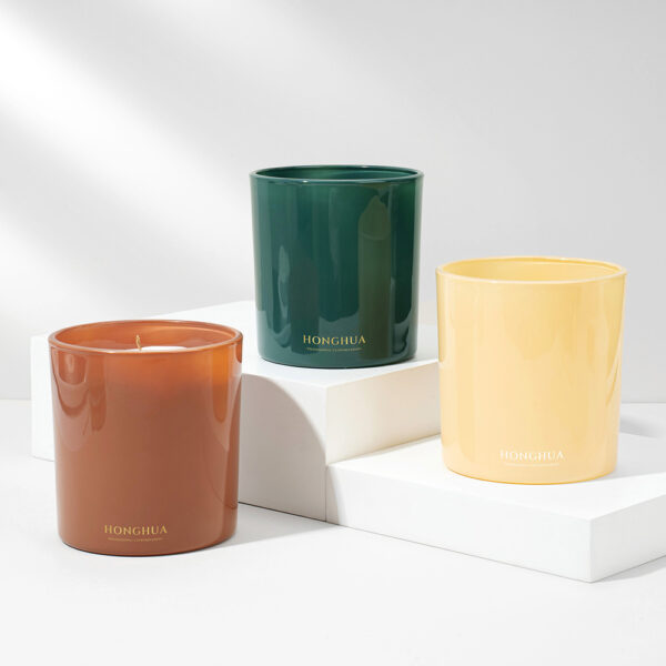 Glass Candle Jar with Color Spray