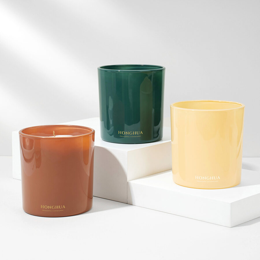 Glass Candle Jar with Color Spray