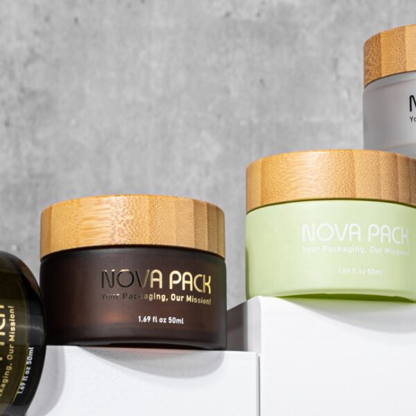 Frosted Amber Glass Jar