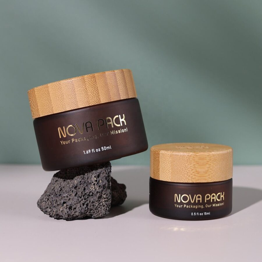 Frosted Amber Glass Jar