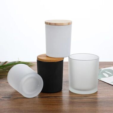 Frosted Glass Candle Jar 