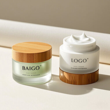 Luxury Amber Glass Jar with Refillable Bamboo Lid