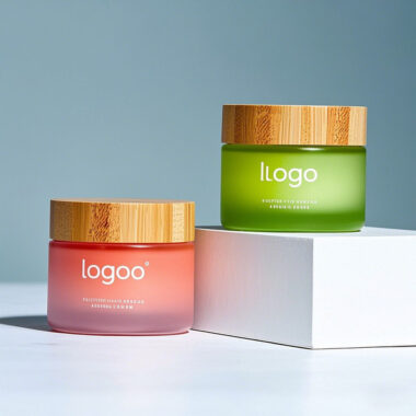 Luxury Amber Glass Jar with Refillable Bamboo Lid