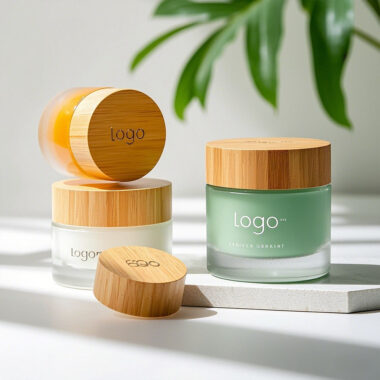Luxury Amber Glass Jar with Refillable Bamboo Lid