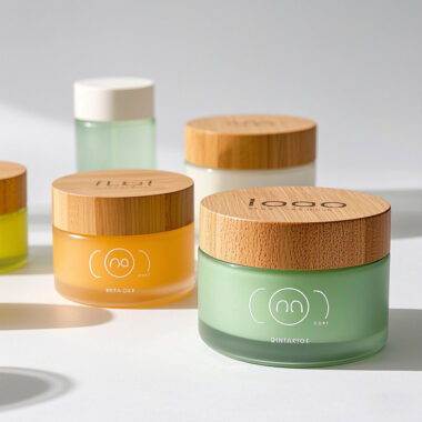 Luxury Amber Glass Jar with Refillable Bamboo Lid