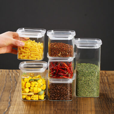 Stackable Square Glass Storage Jar