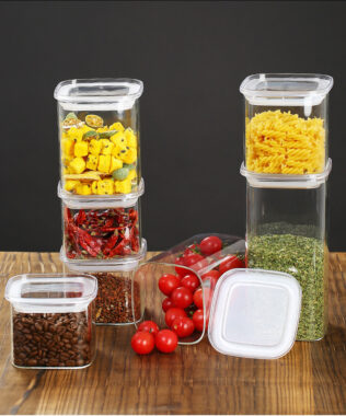 Stackable Square Glass Storage Jar