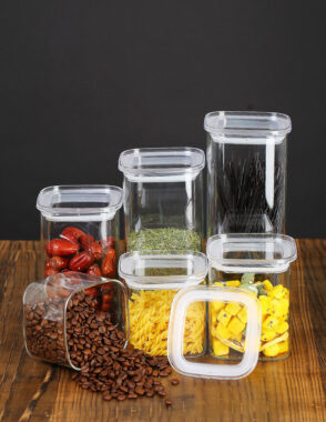 Stackable Square Glass Storage Jar