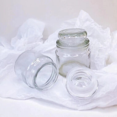 Amber Glass Candle Jar with Wooden Lid 