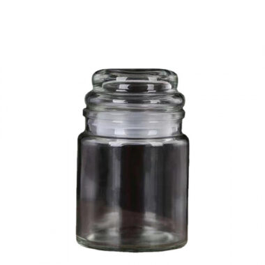 Amber Glass Candle Jar with Wooden Lid 