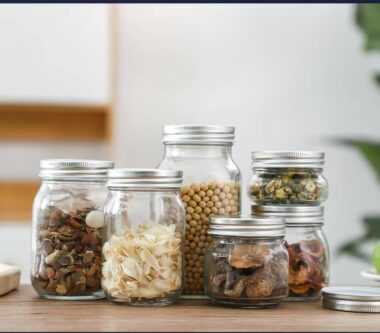 Round and square thick glass mason jars