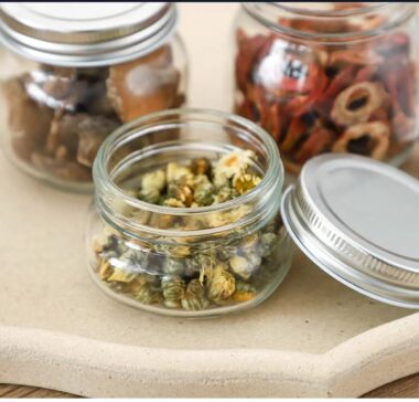 Round and square thick glass mason jars