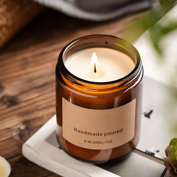 4oz amber glass candle jars