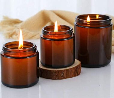4oz amber glass candle jars
