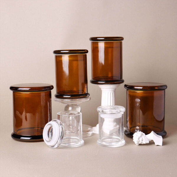 amber glass candle jars for gifts
