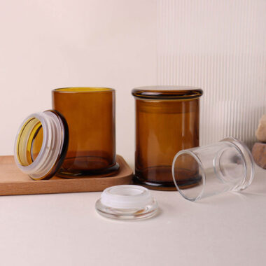 amber glass candle jars for gifts