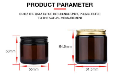 Custom mini amber glass candle jars