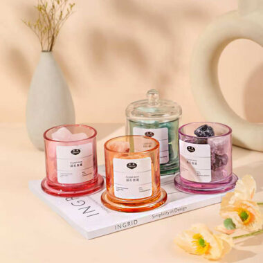 Premium flat bottom glass votive candle jars