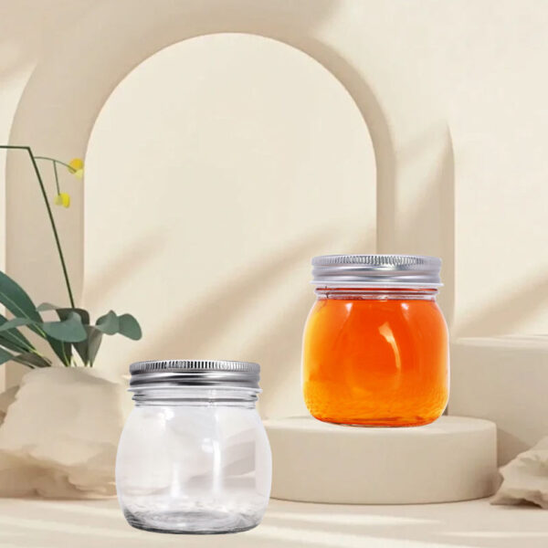 glass Mason jars with metal lid