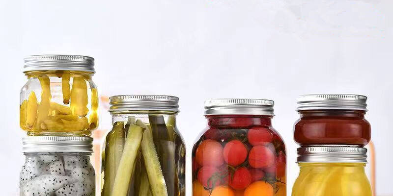 Multi-size Mason glass jars with aluminum lid