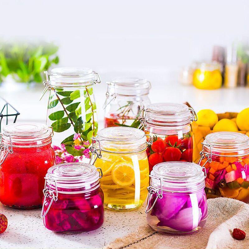 Alt: Wide-mouth glass storage jars