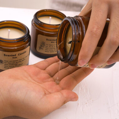 Small brown glass candle jars for handmade