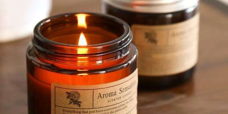 Small brown glass candle jars for handmade