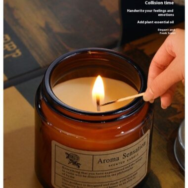 Small brown glass candle jars for handmade