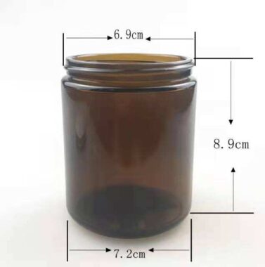 Amber brown empty glass apothecary candle jars