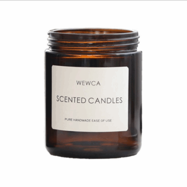 Amber brown empty glass apothecary candle jars